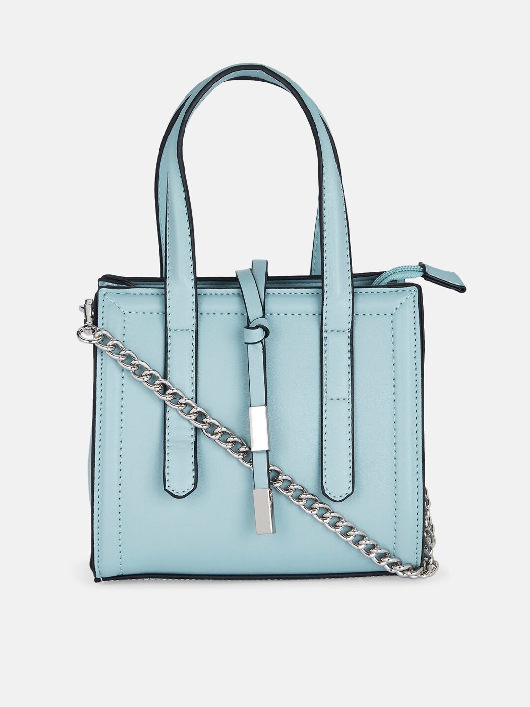 

Forever Glam By Pantaloons Blue PU Swagger Shoulder Bag
