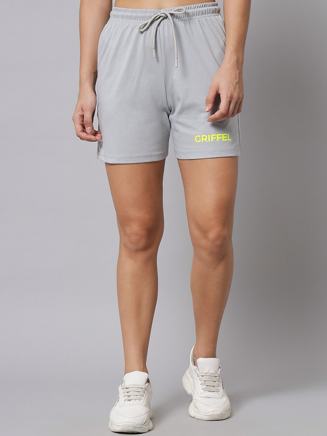 

GRIFFEL Women Grey Loose Fit Sports Shorts