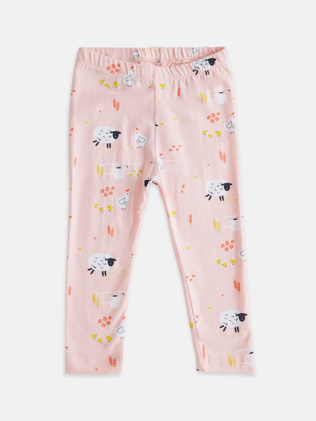 

Pantaloons Baby Girls Pink Printed Cotton Leggings