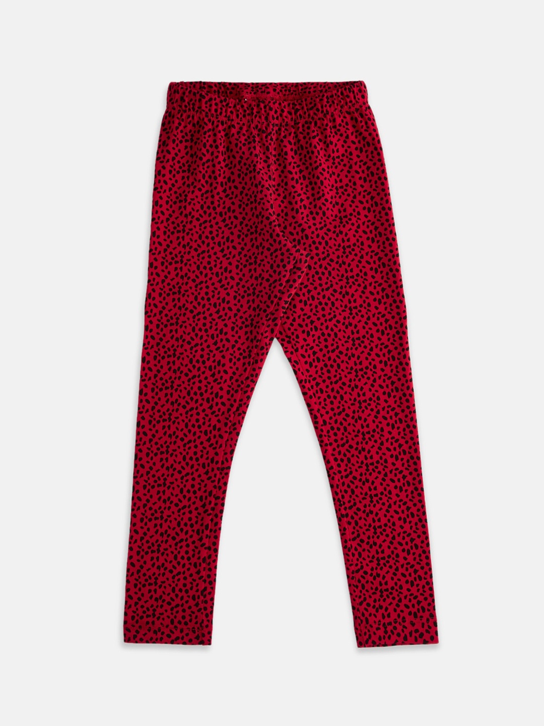 

Pantaloons Junior Girls Red & Black Printed Leggings
