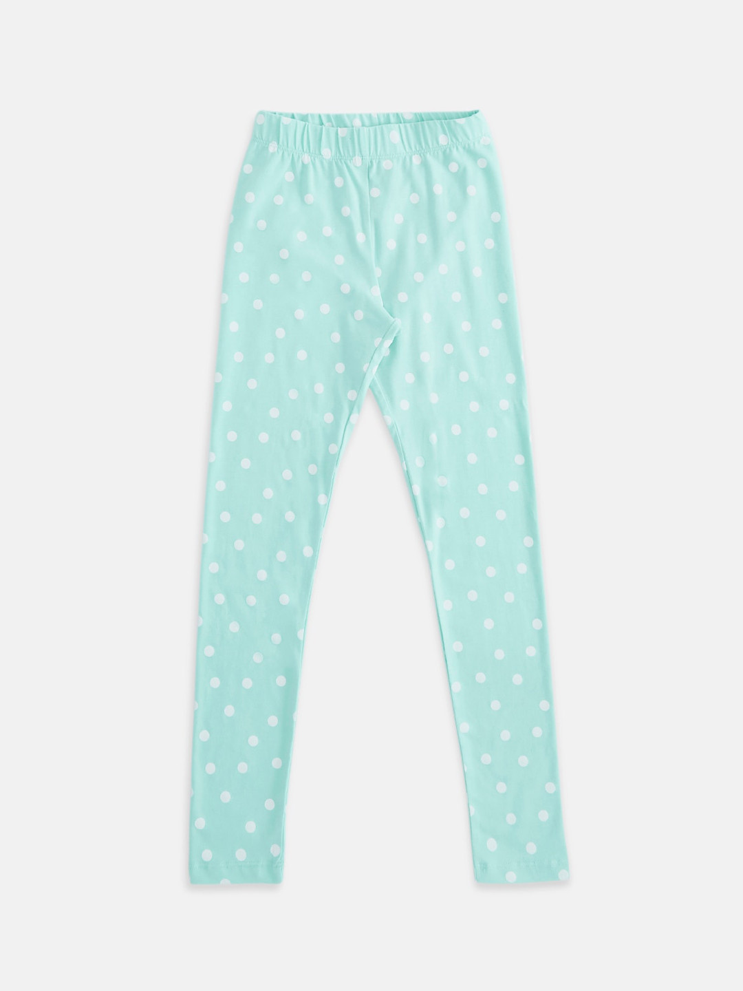 

Pantaloons Junior Kids-Girls Green Polka Dot Printed Ankle-Length Leggings