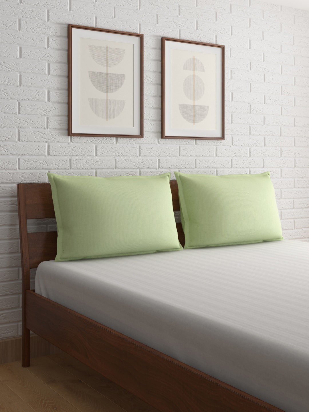 

Living scapes by Pantaloons Pack of 2 Solid Pillow Covers, Green