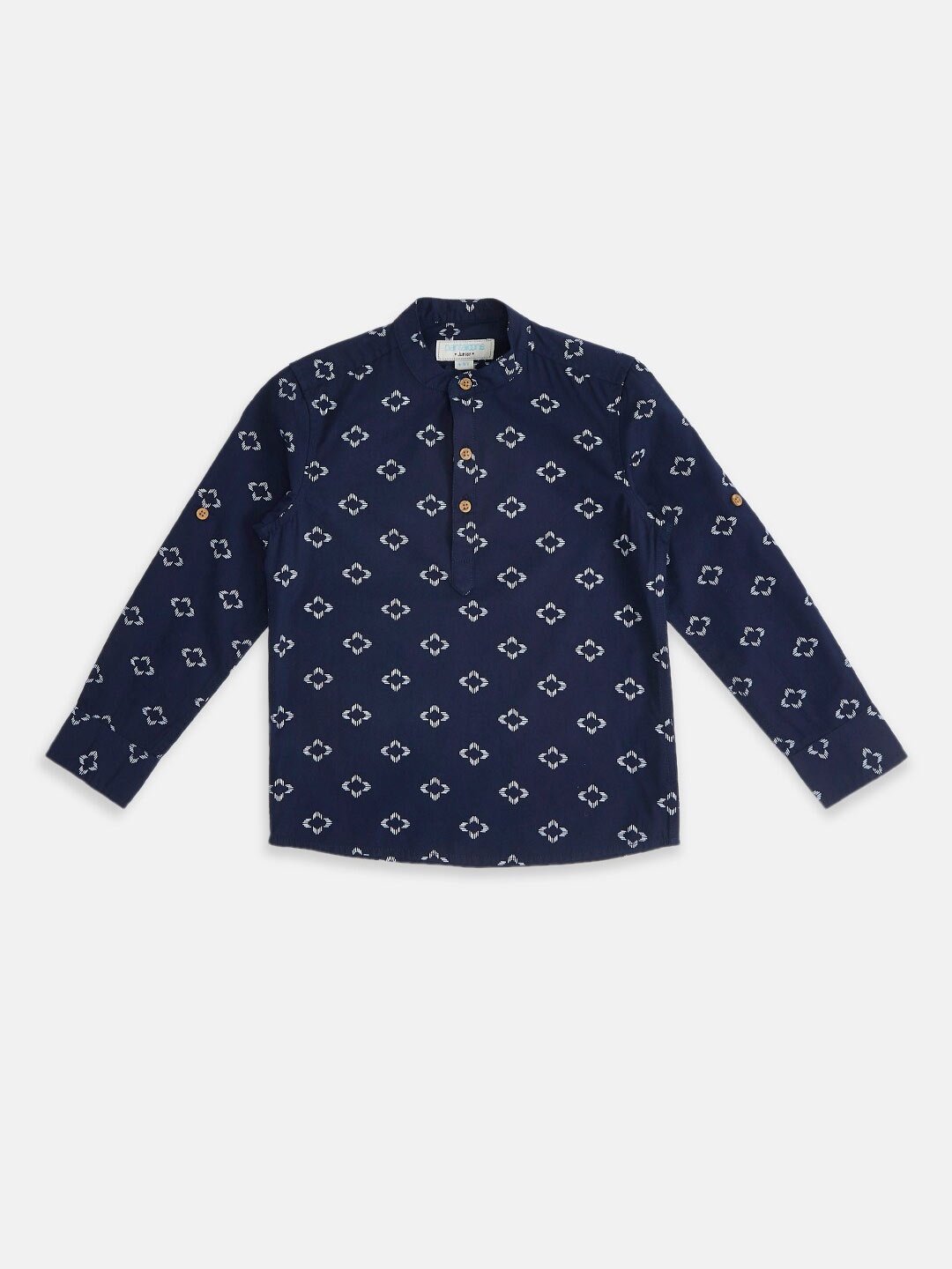 

Pantaloons Junior Boys Navy Blue Printed Shirt