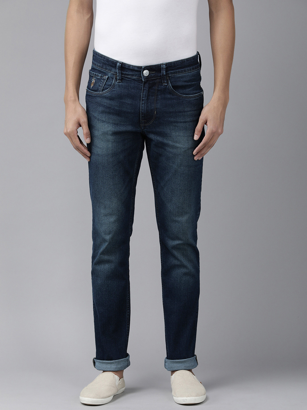

U.S. Polo Assn. Denim Co. Men Blue Slim Fit Light Fade Stretchable Jeans