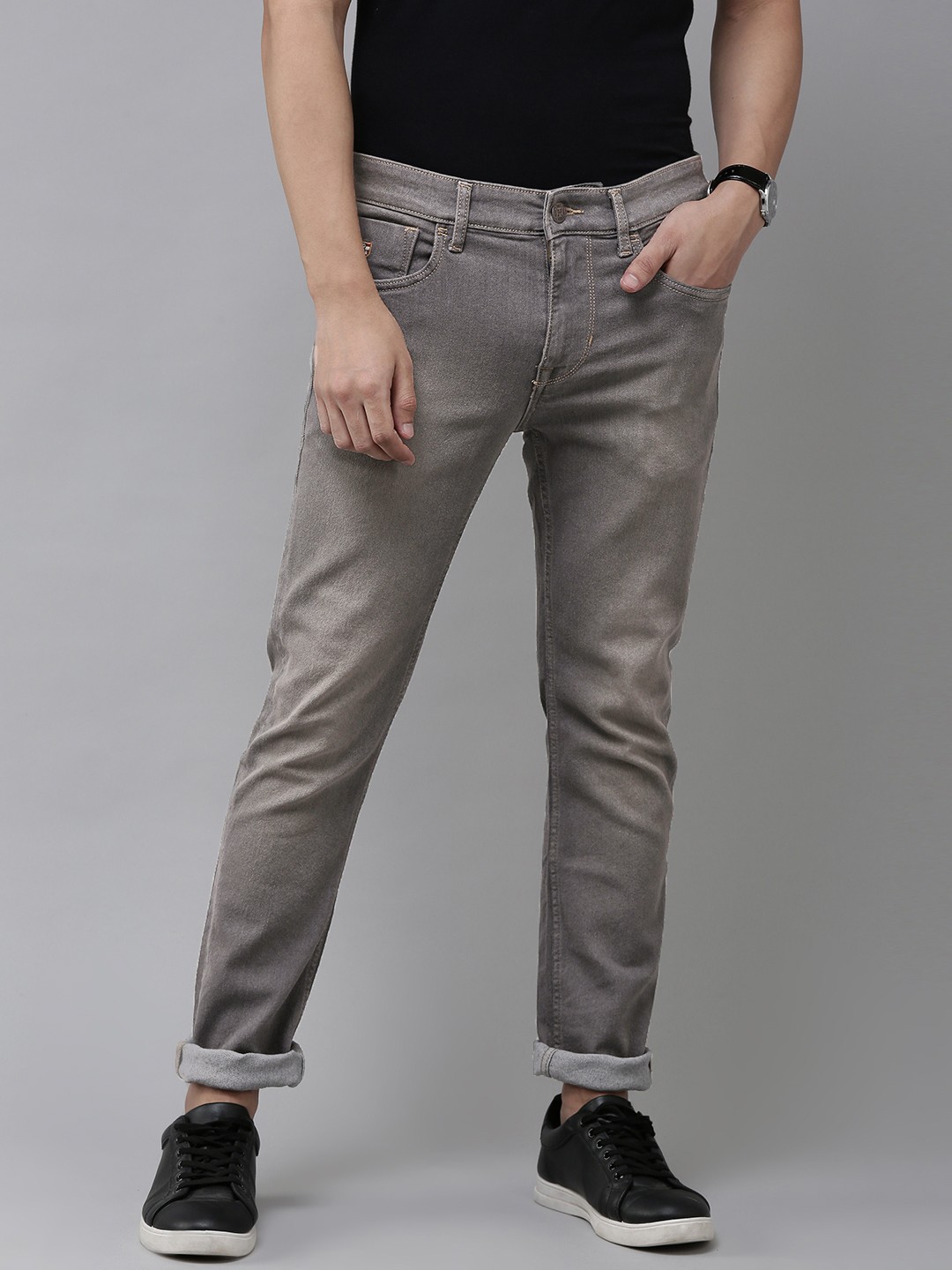 

U.S. Polo Assn. Denim Co. Men Grey Skinny Fit Heavy Fade Stretchable Jeans