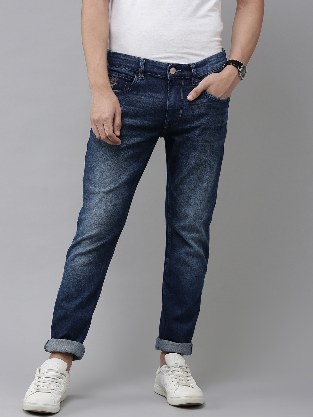 

U.S. Polo Assn. Denim Co. Men Blue Slim Fit Heavy Fade Stretchable Jeans