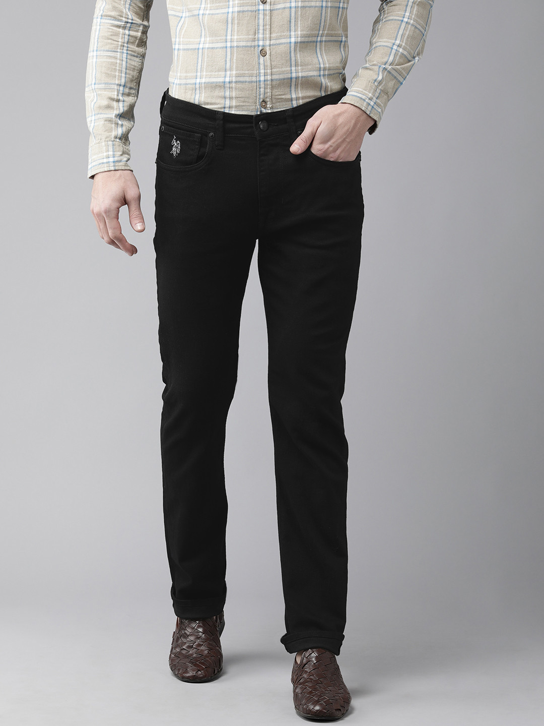 

U S Polo Assn Denim Co Men Black Slim Fit Stretchable Casual Jeans