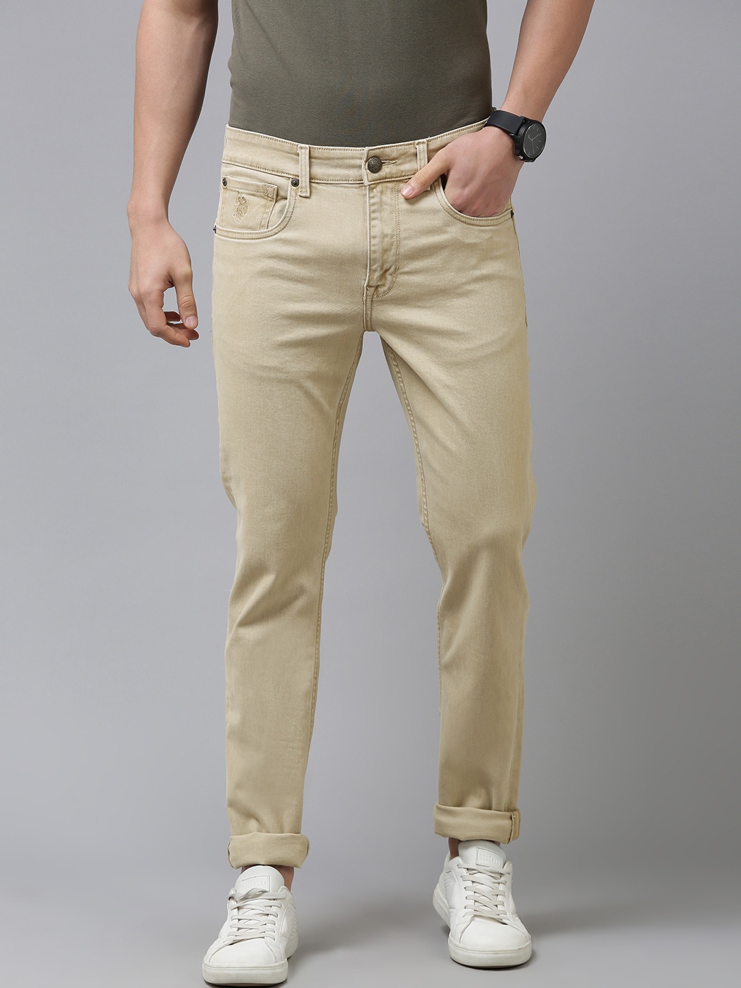 

U.S. Polo Assn. Denim Co. Men Beige Skinny Fit Stretchable Jeans