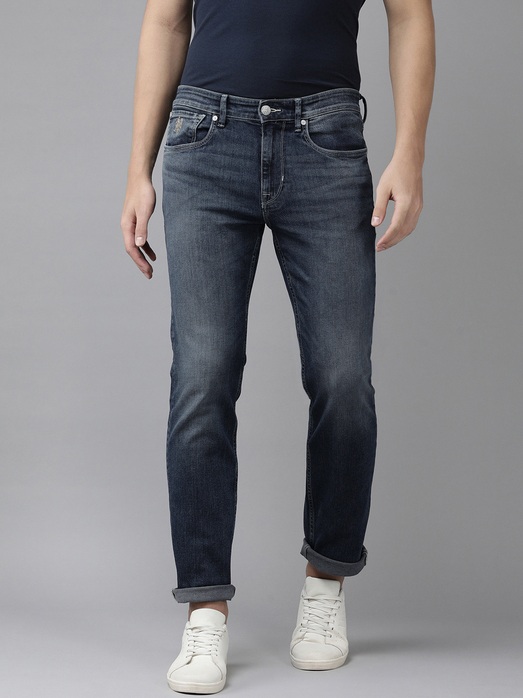 

U S Polo Assn Denim Co Men Blue Skinny Fit Heavy Fade Stretchable Jeans