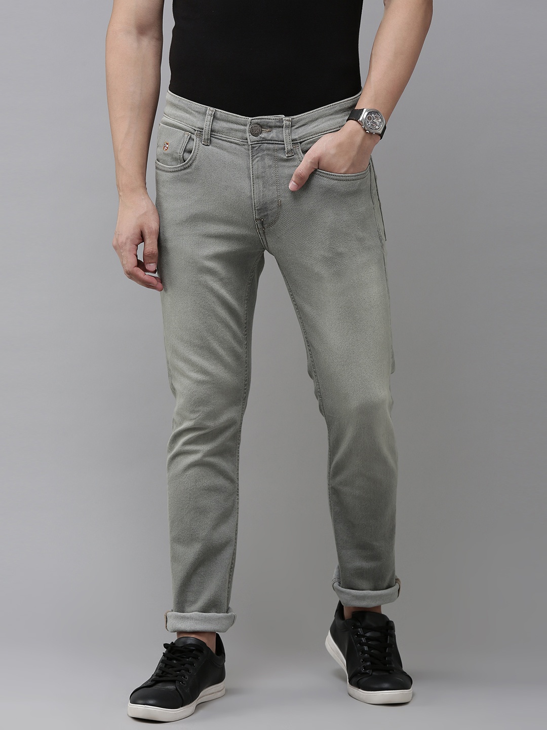 

U.S. Polo Assn. Denim Co. Men Grey Skinny Fit Heavy Fade Stretchable Jeans