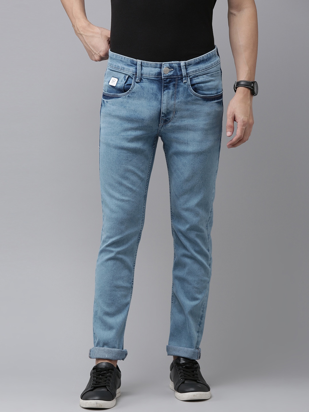 

U S Polo Assn Denim Co Men Blue Skinny Fit Mid-Rise Stretchable Jeans
