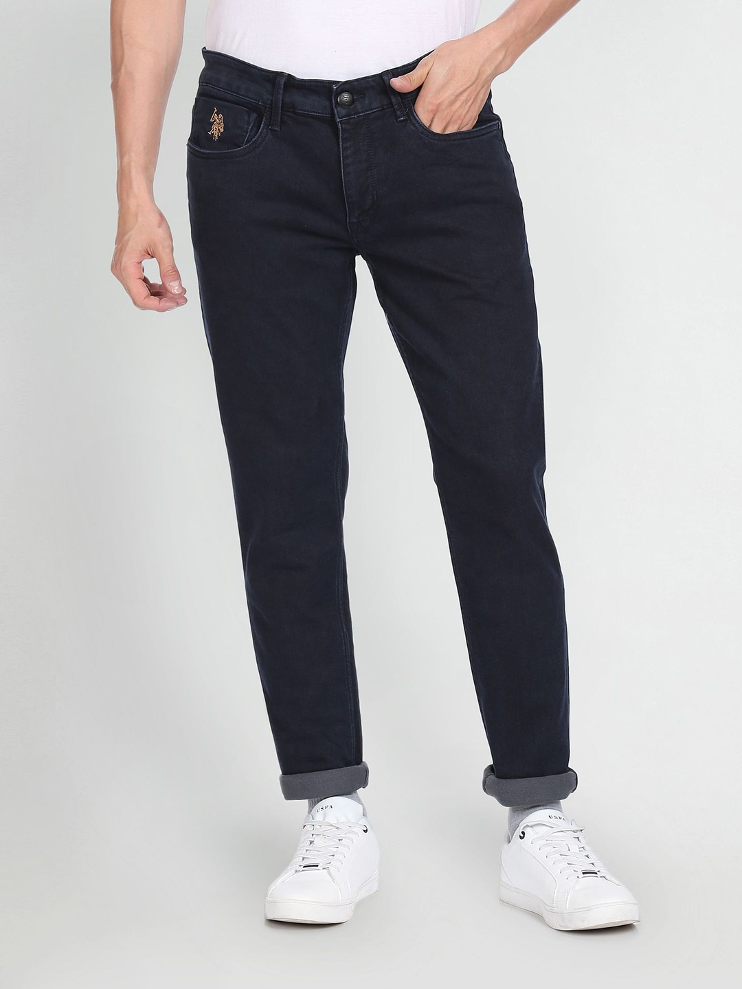 

U S Polo Assn Denim Co Men Blue Brandon Slim Tapered Fit Stretchable Jeans