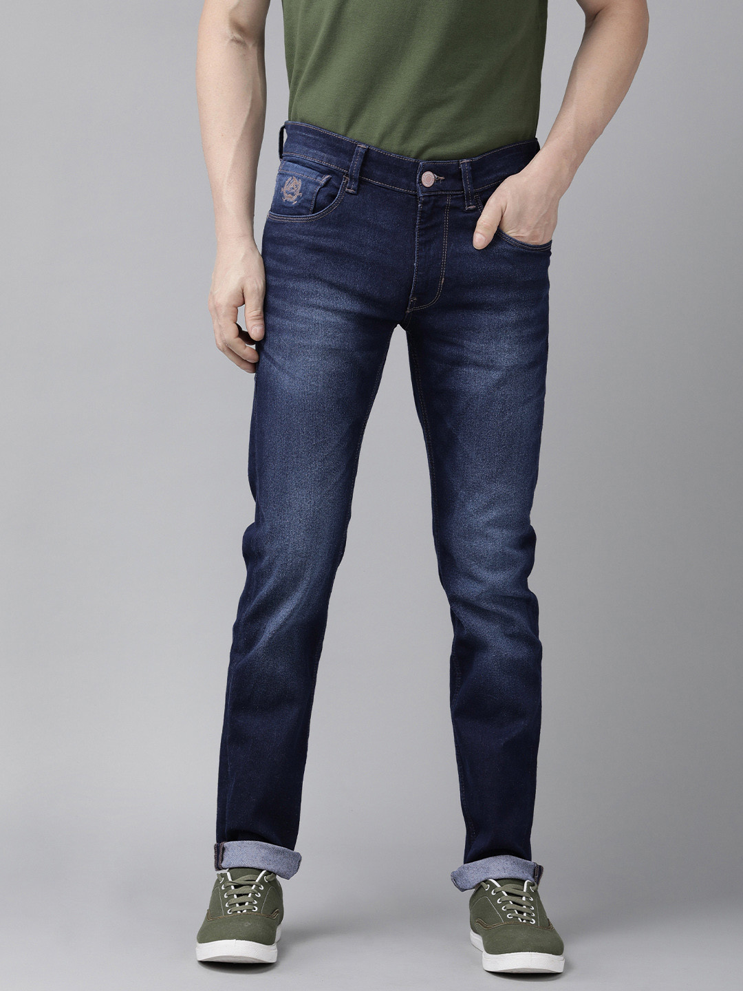 

U S Polo Assn Denim Co. Men Mid-Rise Skinny Fit Light Fade Stretchable Jeans, Blue