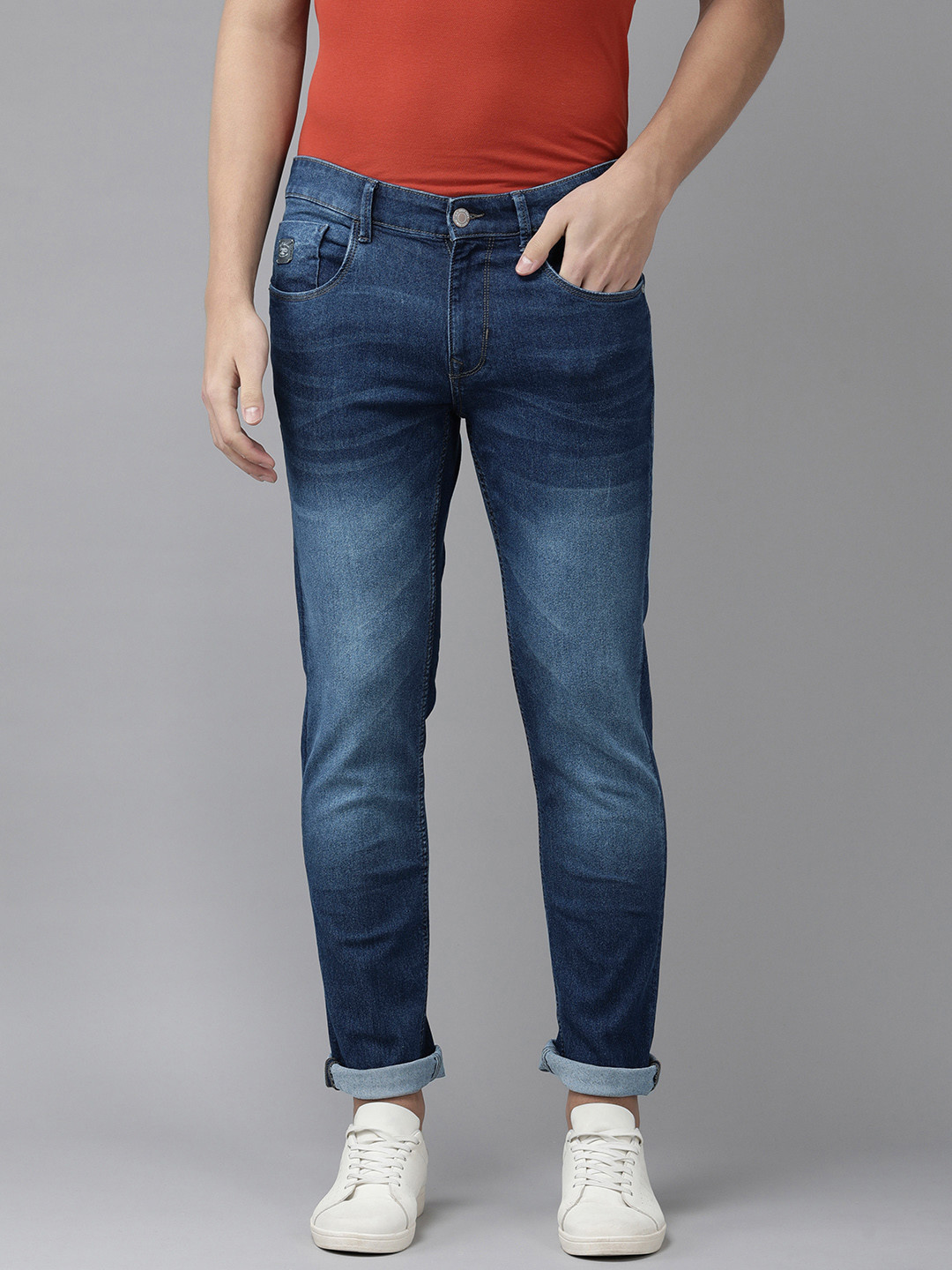 

U S Polo Assn Denim Co Men Medium Blue Slim Fit Light Fade Stretchable Jeans