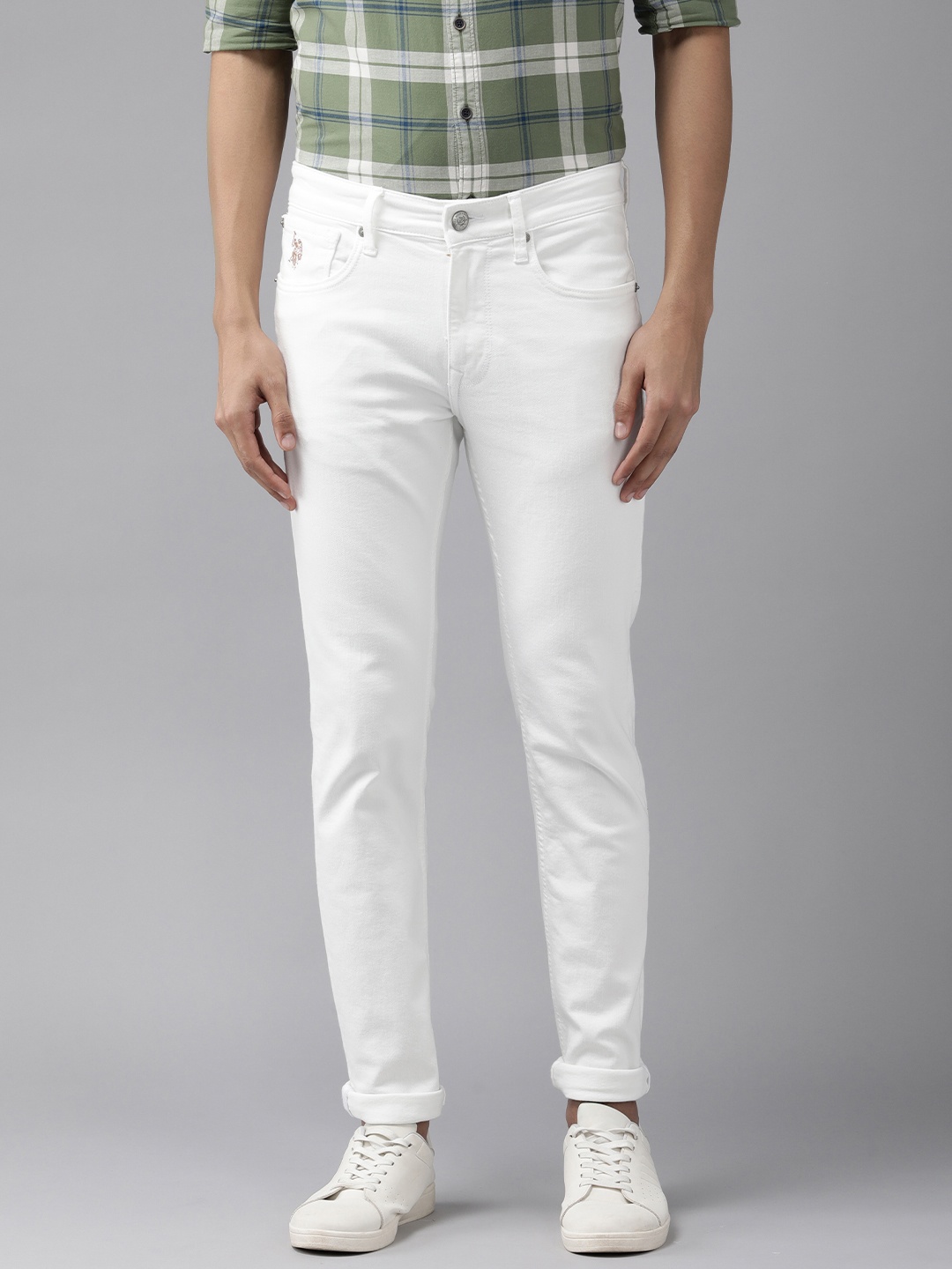 

U S Polo Assn Denim Co Men White Regallo Skinny Fit Stretchable Jeans
