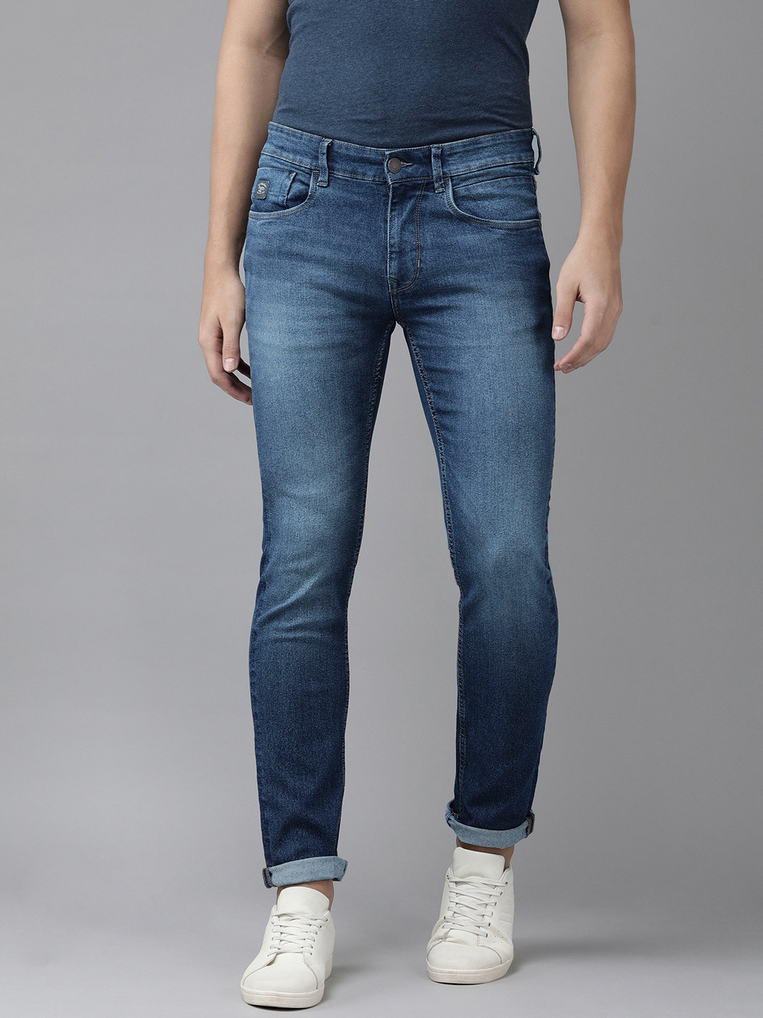 

U S Polo Assn Denim Co Men Medium Blue Skinny Fit Light Fade Stretchable Jeans