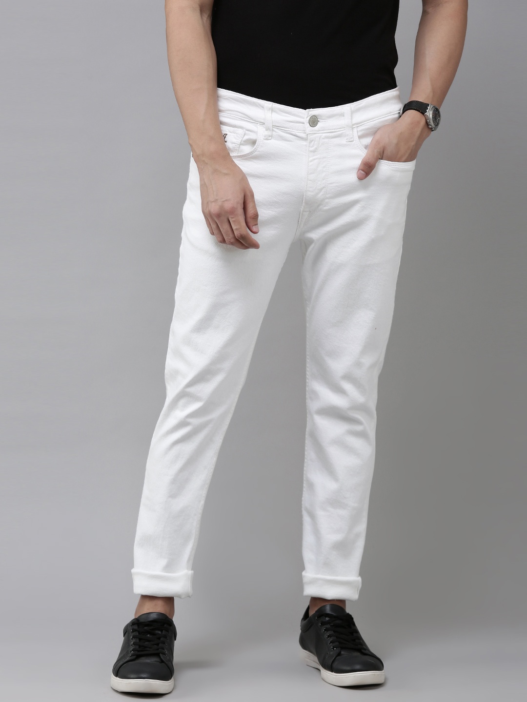 

U S Polo Assn Denim Co Men White Slim Straight Fit Stretchable Jeans