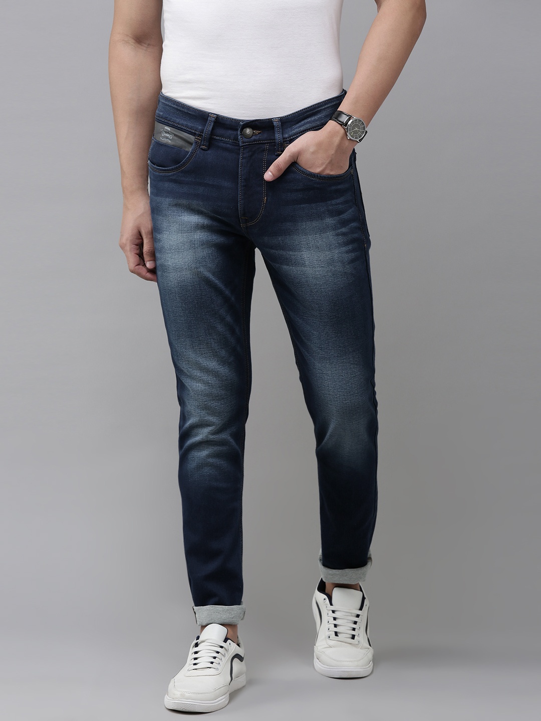 

U.S. Polo Assn. Denim Co. Men Blue Slim Fit Heavy Fade Stretchable Jeans