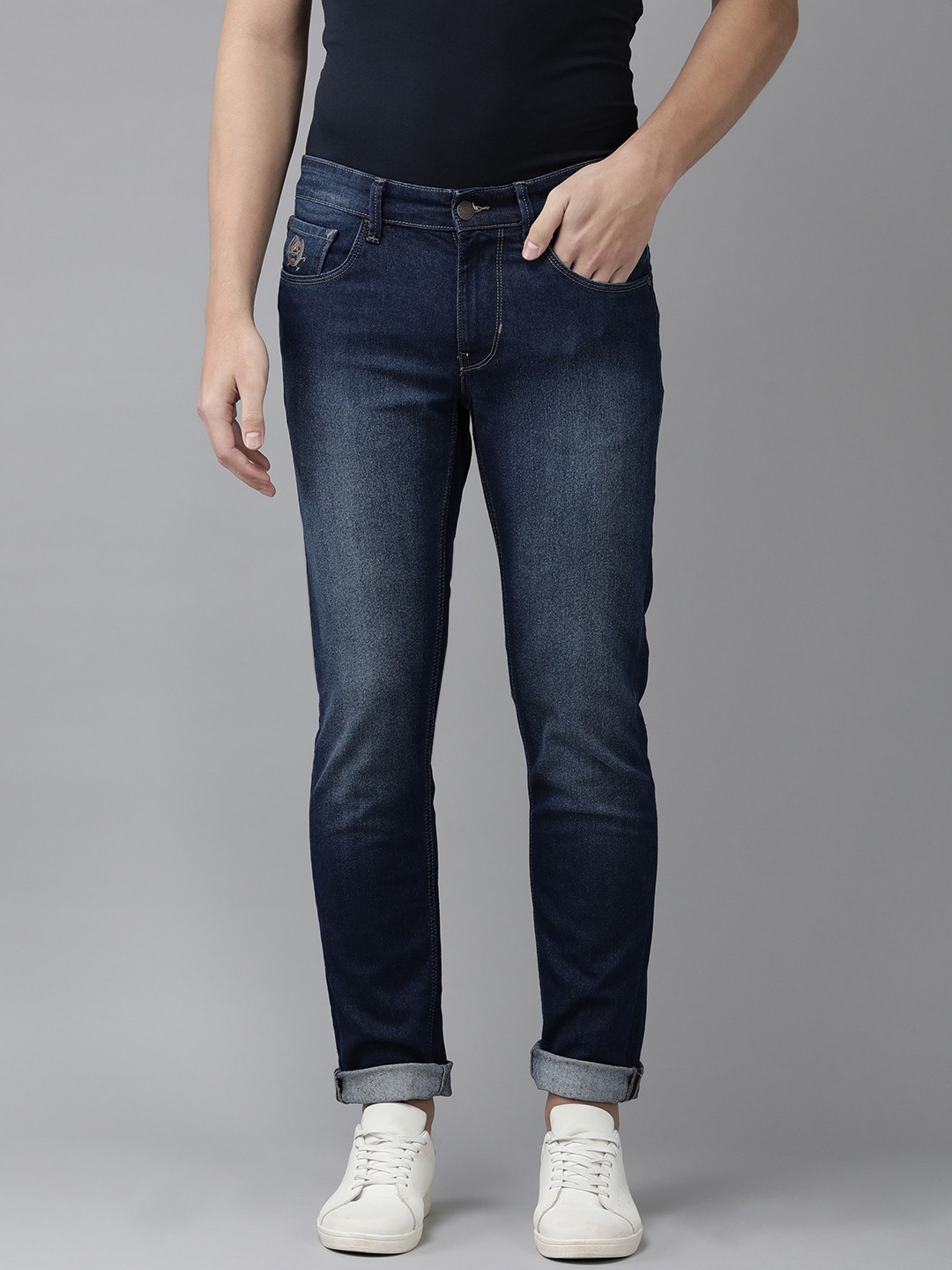 

U S Polo Assn Denim Co Men Dark Blue Slim Fit Light Fade Stretchable Jeans