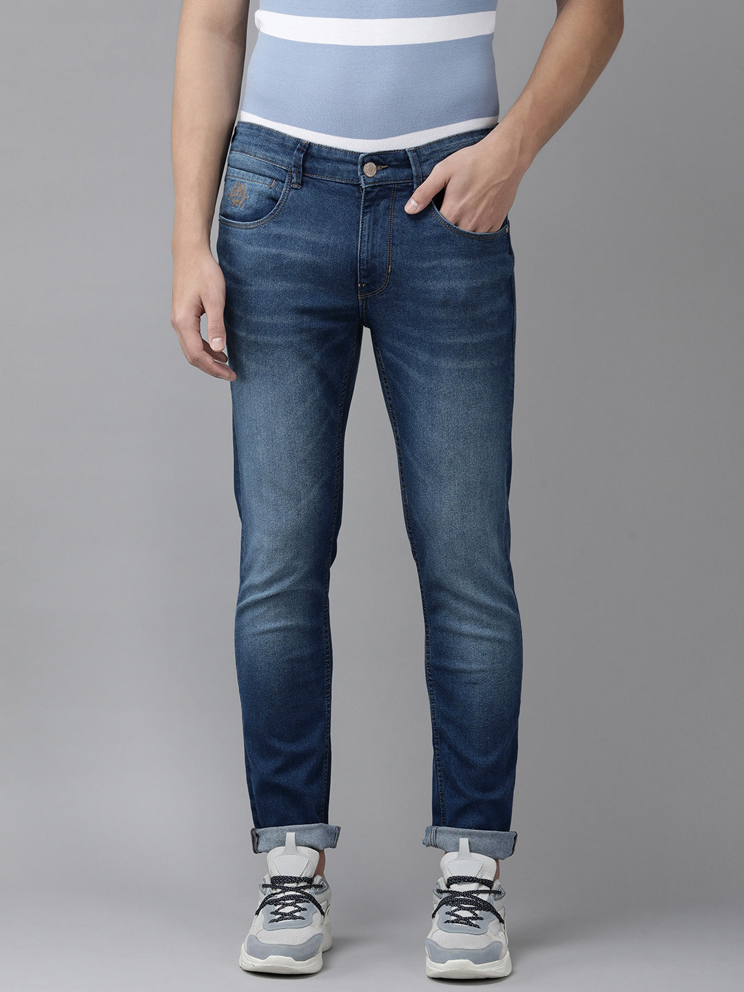 

U S Polo Assn Denim Co Men Blue Slim Fit Heavy Fade Stretchable Jeans
