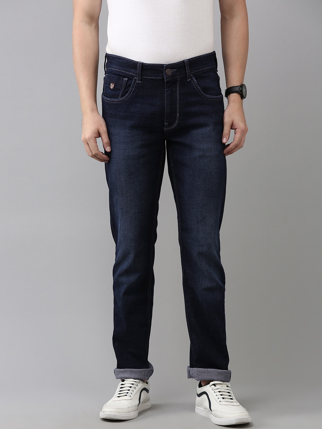 

U S Polo Assn Denim Co Men Blue Slim Fit Light Fade Bleached Stretchable Jeans