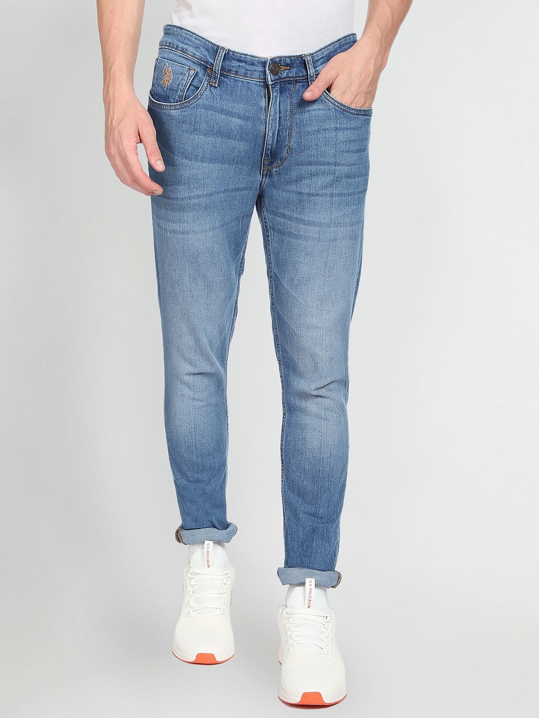 

U.S. Polo Assn. Denim Co. Men Blue Slim Fit Heavy Fade Stretchable Jeans