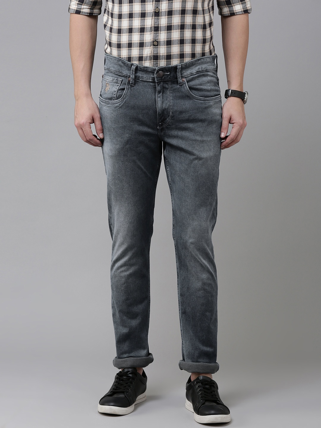 

U.S. Polo Assn. Denim Co. Men Blue Slim Fit Mid-Rise Light Fade Stretchable Jeans