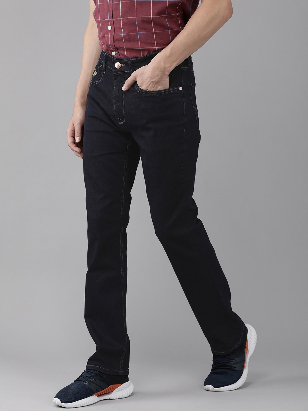 

U S Polo Assn Denim Co Men Harold Slim Straight Fit Stretchable Casual Jeans, Navy blue