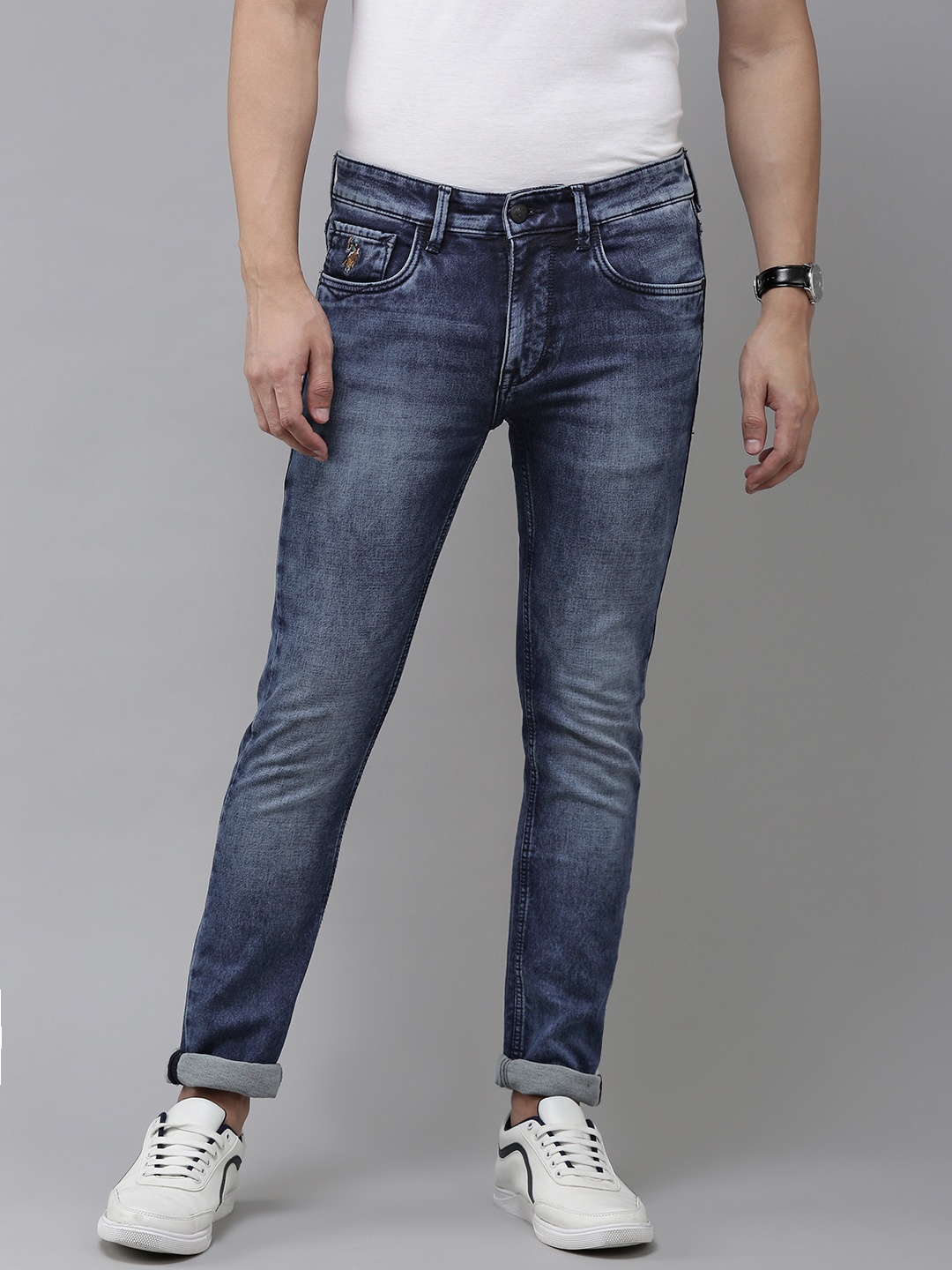 

U.S. Polo Assn. Denim Co. Men Blue Skinny Fit Light Fade Stretchable Jeans