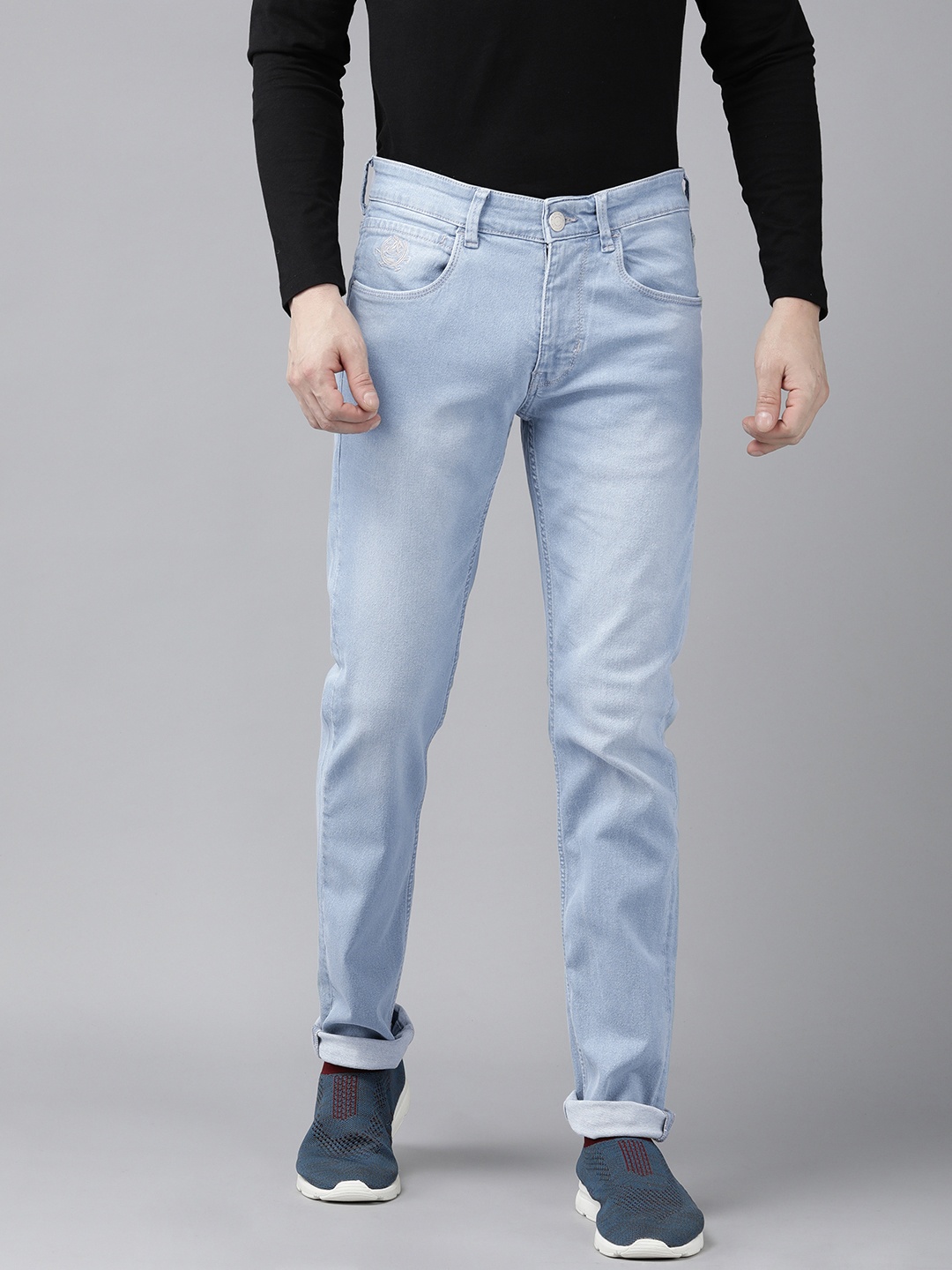 

U S Polo Assn Denim Co Men Skinny Fit Light Fade Stretchable Jeans, Blue