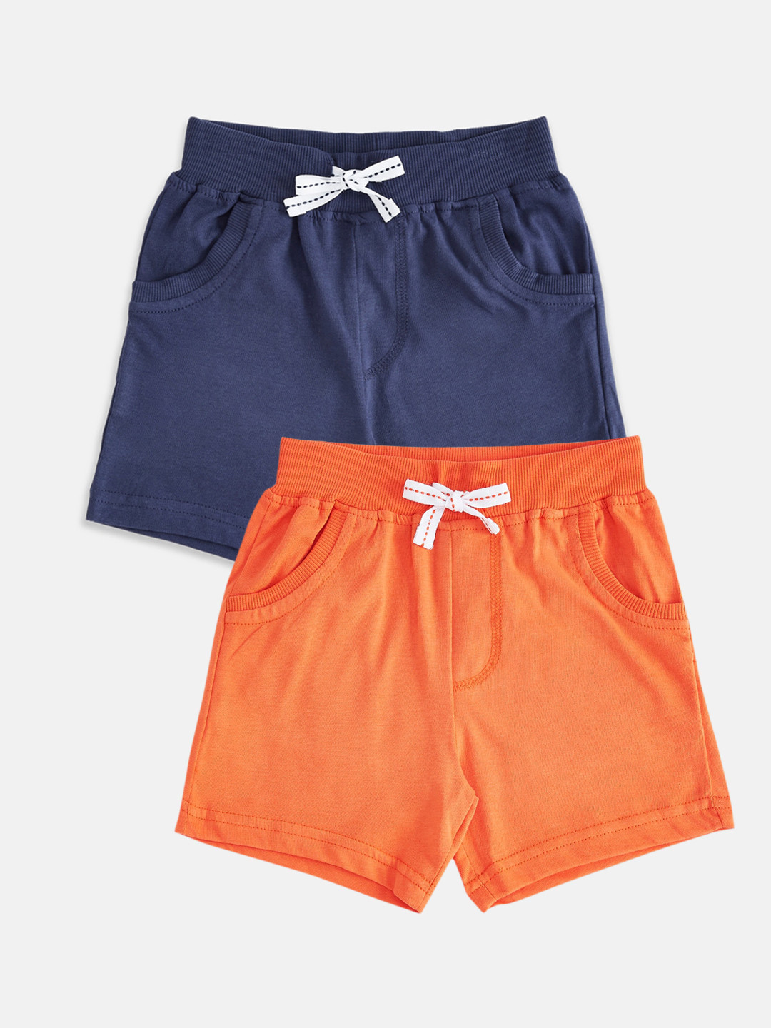 

Pantaloons Baby Kids-Boys Orange Pack Of 2 Solid Shorts