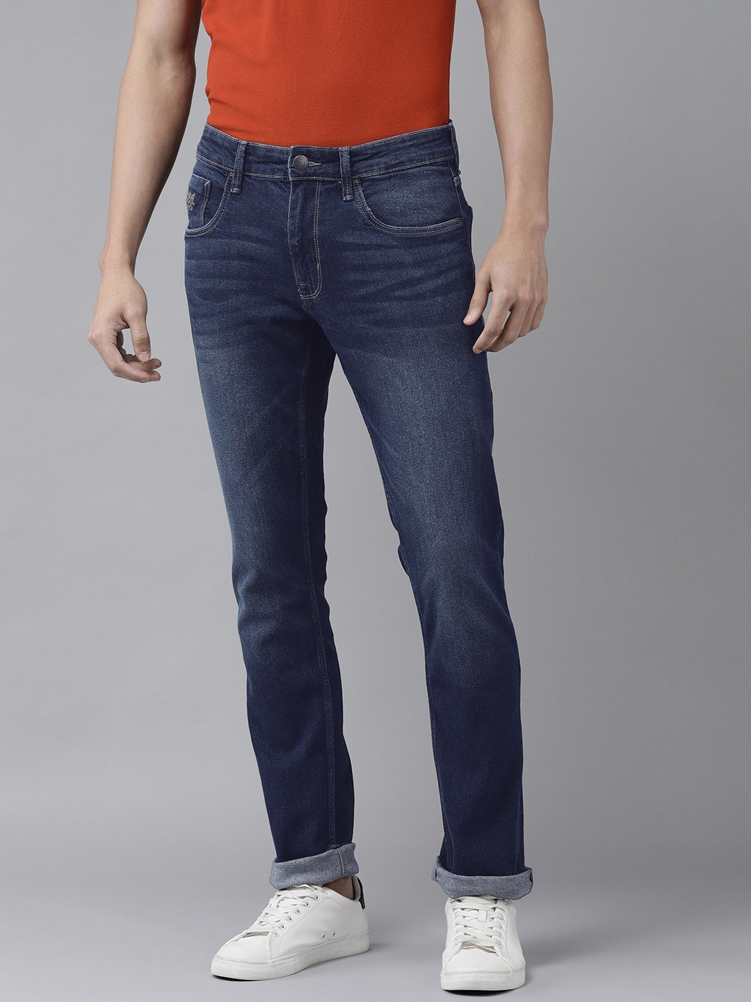 

U.S. Polo Assn. Denim Co. Men Blue Slim Fit Heavy Fade Stretchable Jeans