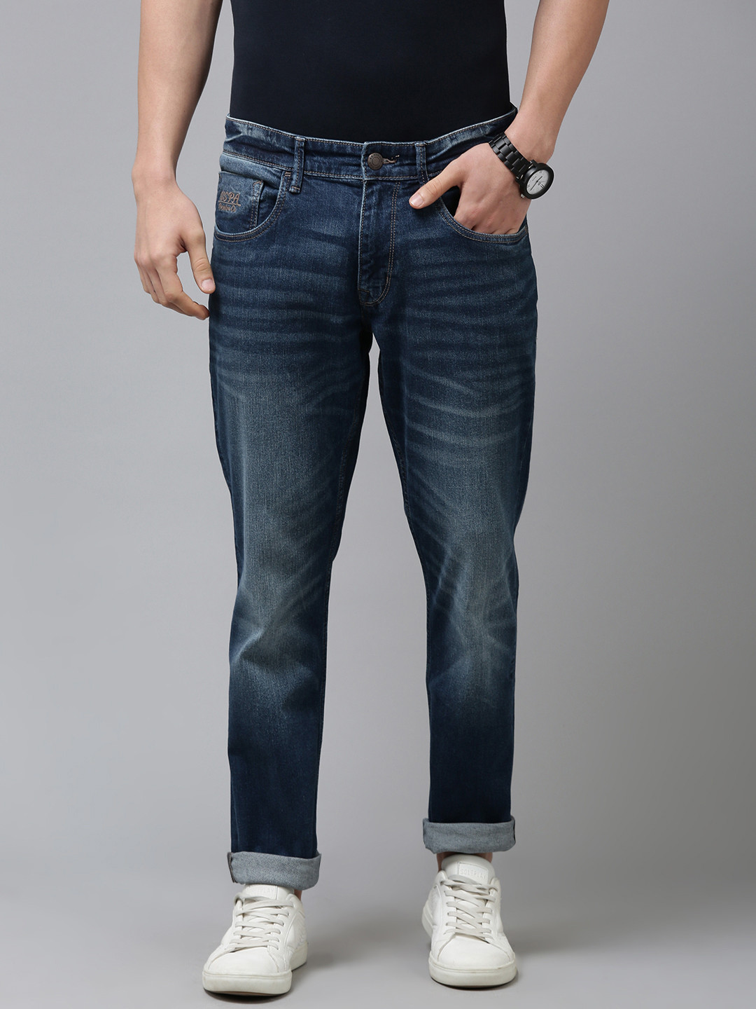 

U.S. Polo Assn. Denim Co. Men Blue Slim Fit Heavy Fade Stretchable Jeans