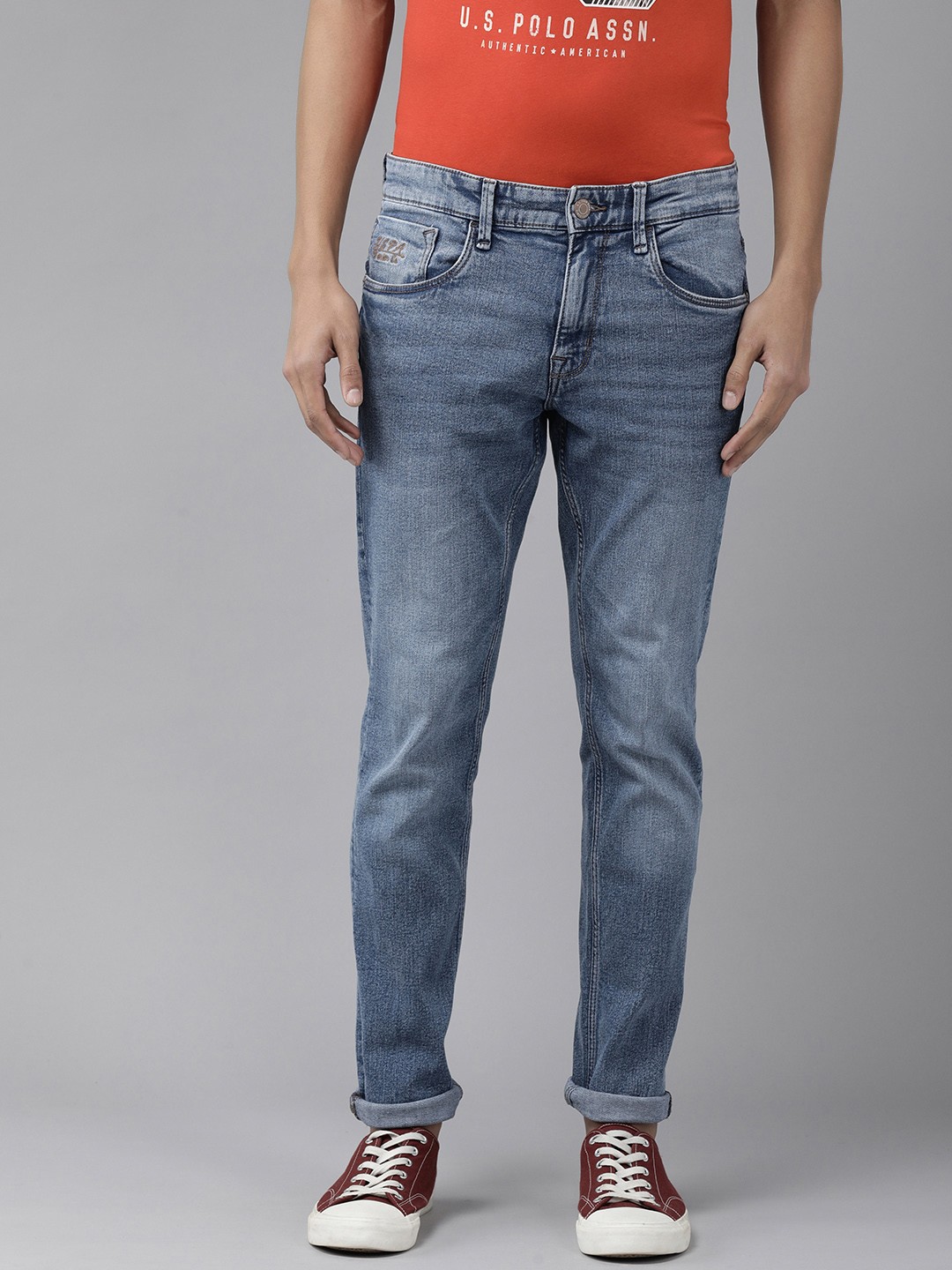 

U.S. Polo Assn. Denim Co. Men Blue Slim Fit Heavy Fade Stretchable Jeans