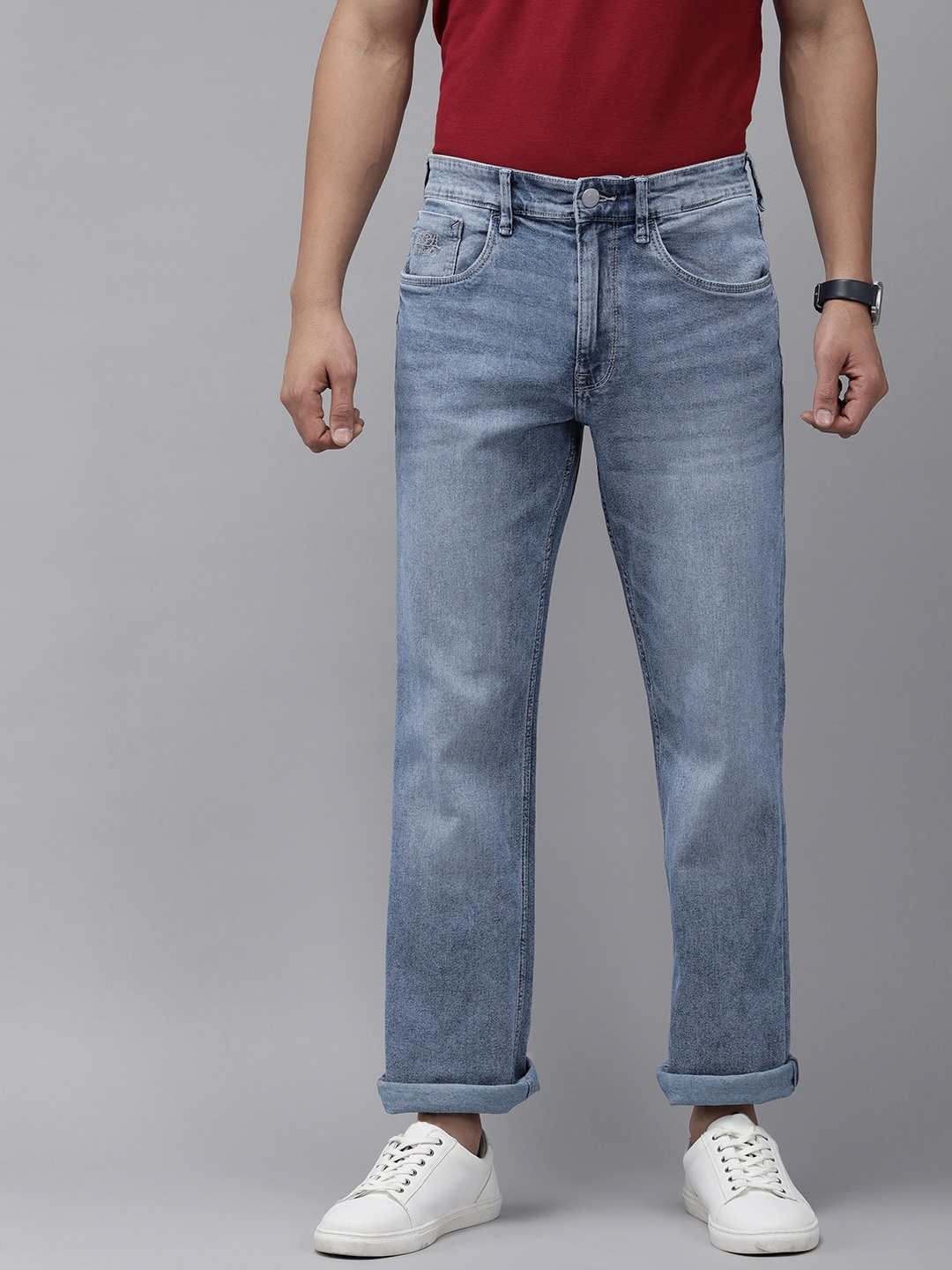 

U S Polo Assn Denim Co Men Blue Boot Cut Light Fade Stretchable Jeans