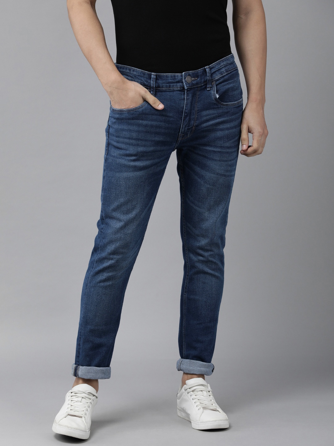 

U S Polo Assn Denim Co Men Blue Regallo Skinny Fit Mid Rise Light Fade Stretchable Jeans