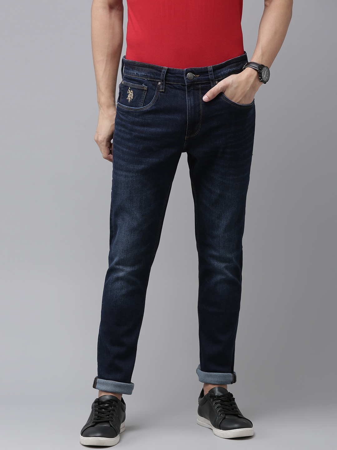 

U S Polo Assn Denim Co Men Blue Slim Fit Light Fade Stretchable Jeans