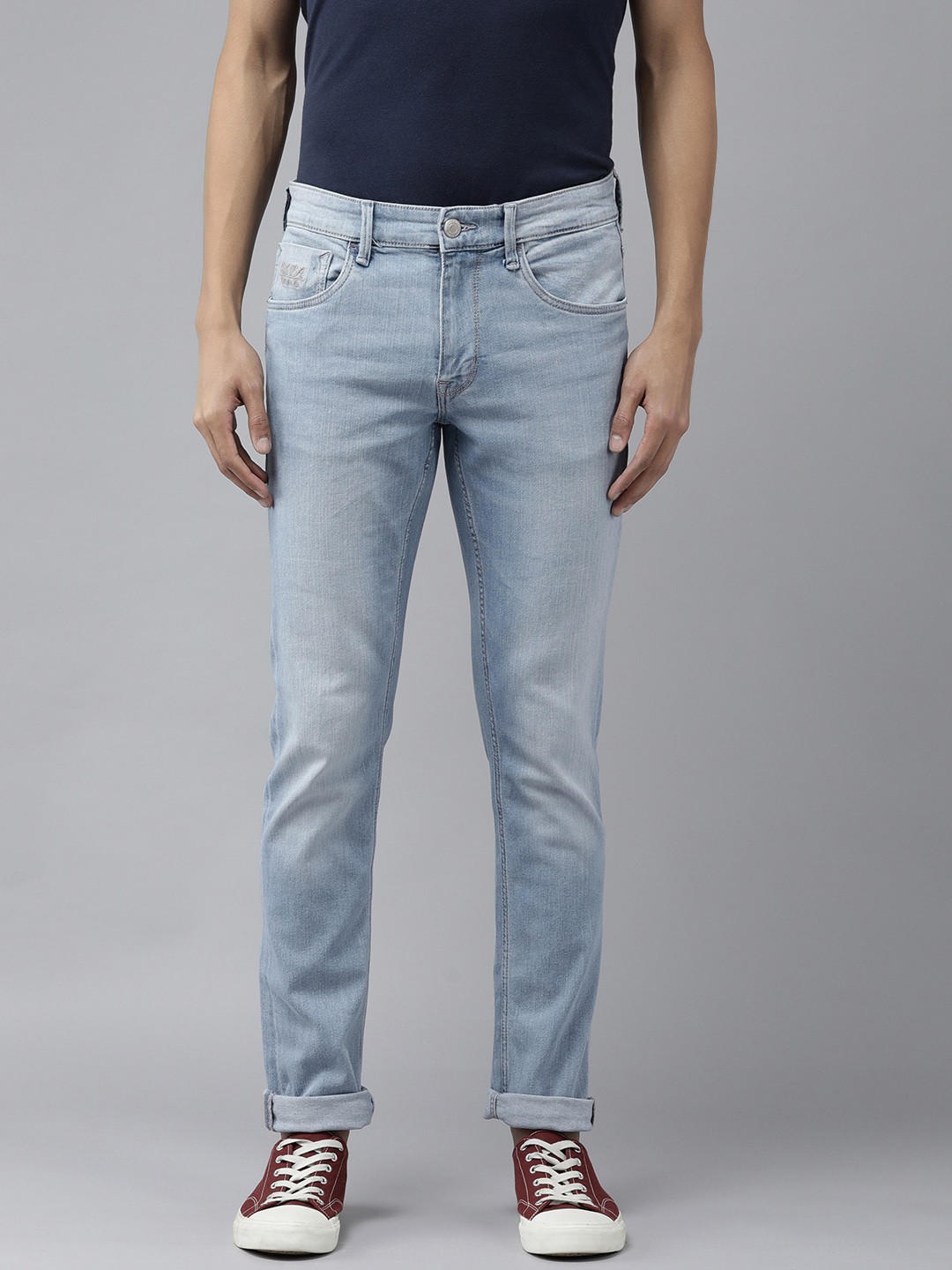 

U S Polo Assn Denim Co Men Blue Brandon Slim Tapered Fit Mid Rise Light Fade Jeans