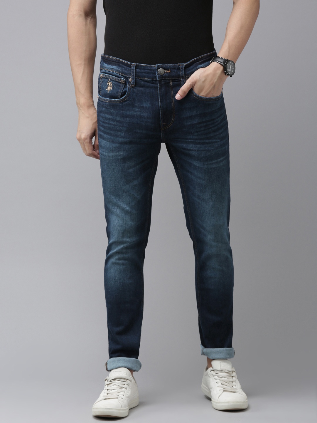 

U S Polo Assn Denim Co Men Blue Skinny Fit Light Fade Stretchable Jeans