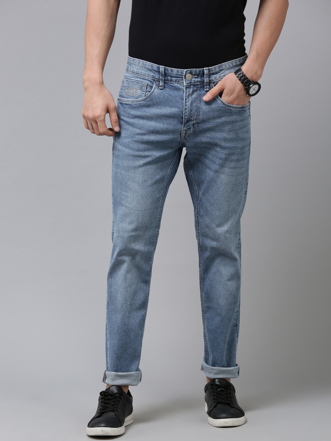 

U.S. Polo Assn. Denim Co. Men Blue Slim Fit Light Fade Stretchable Jeans