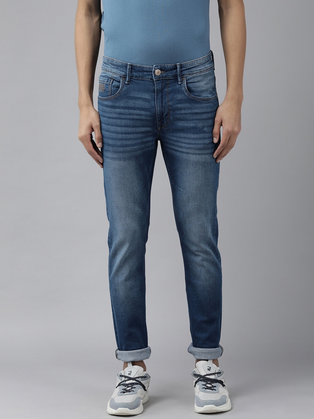 

U.S. Polo Assn. Denim Co. Men Blue Skinny Fit Heavy Fade Stretchable Jeans