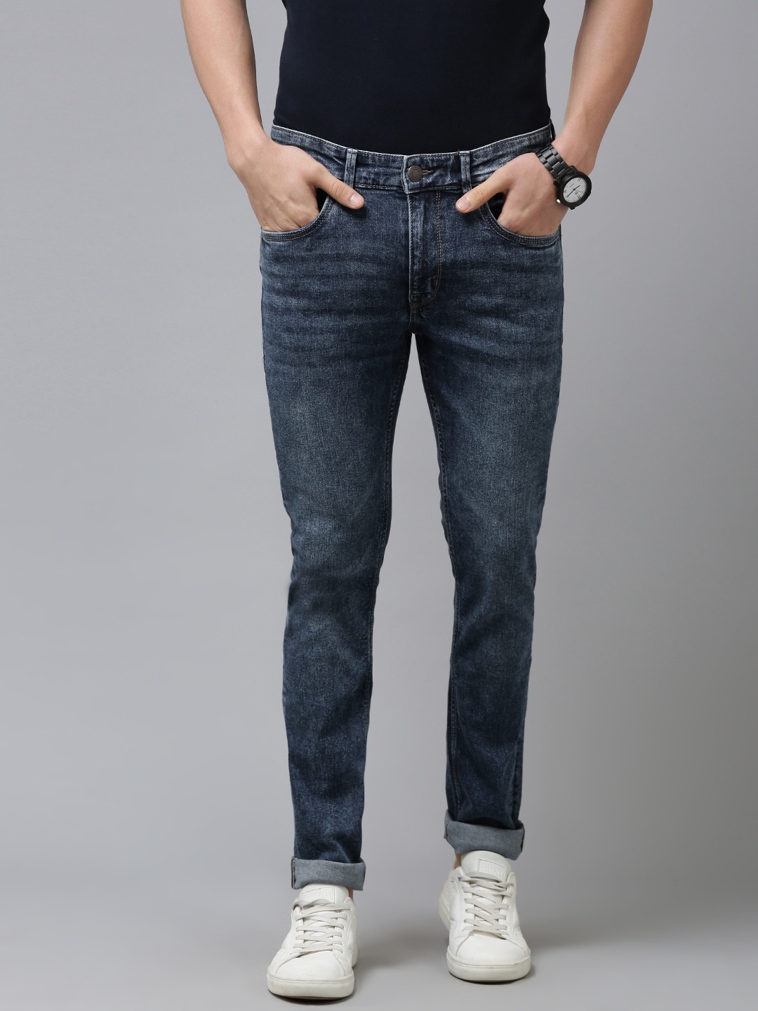 

U.S. Polo Assn. Denim Co. Men Blue Skinny Fit Heavy Fade Stretchable Jeans