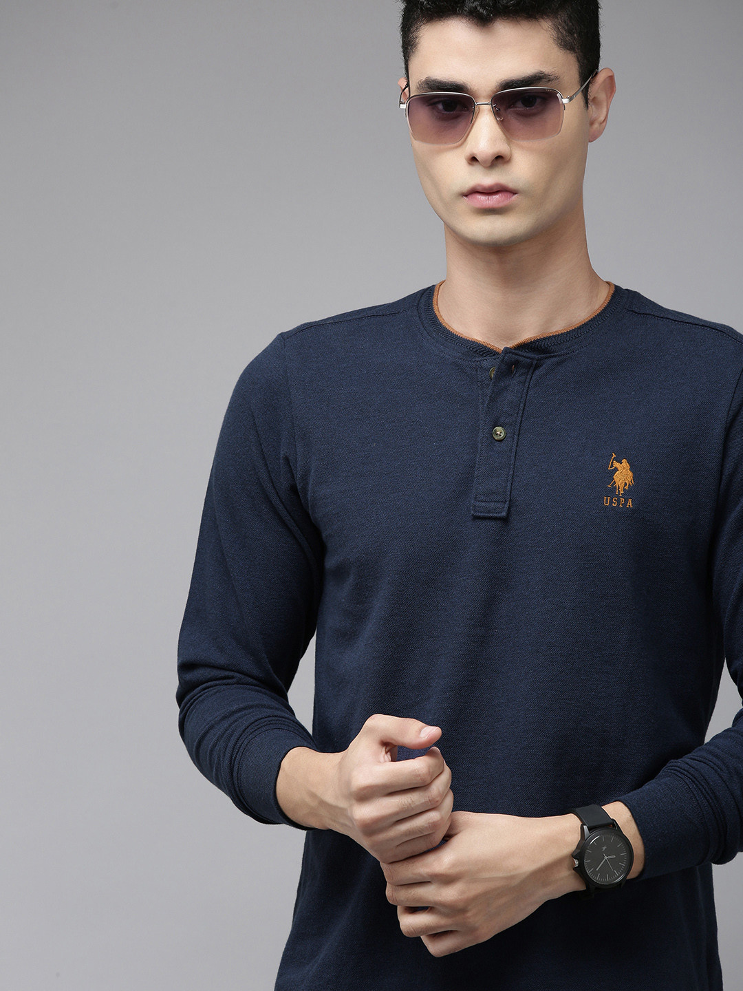 

U S Polo Assn Men Blue Slim Fit T-shirt