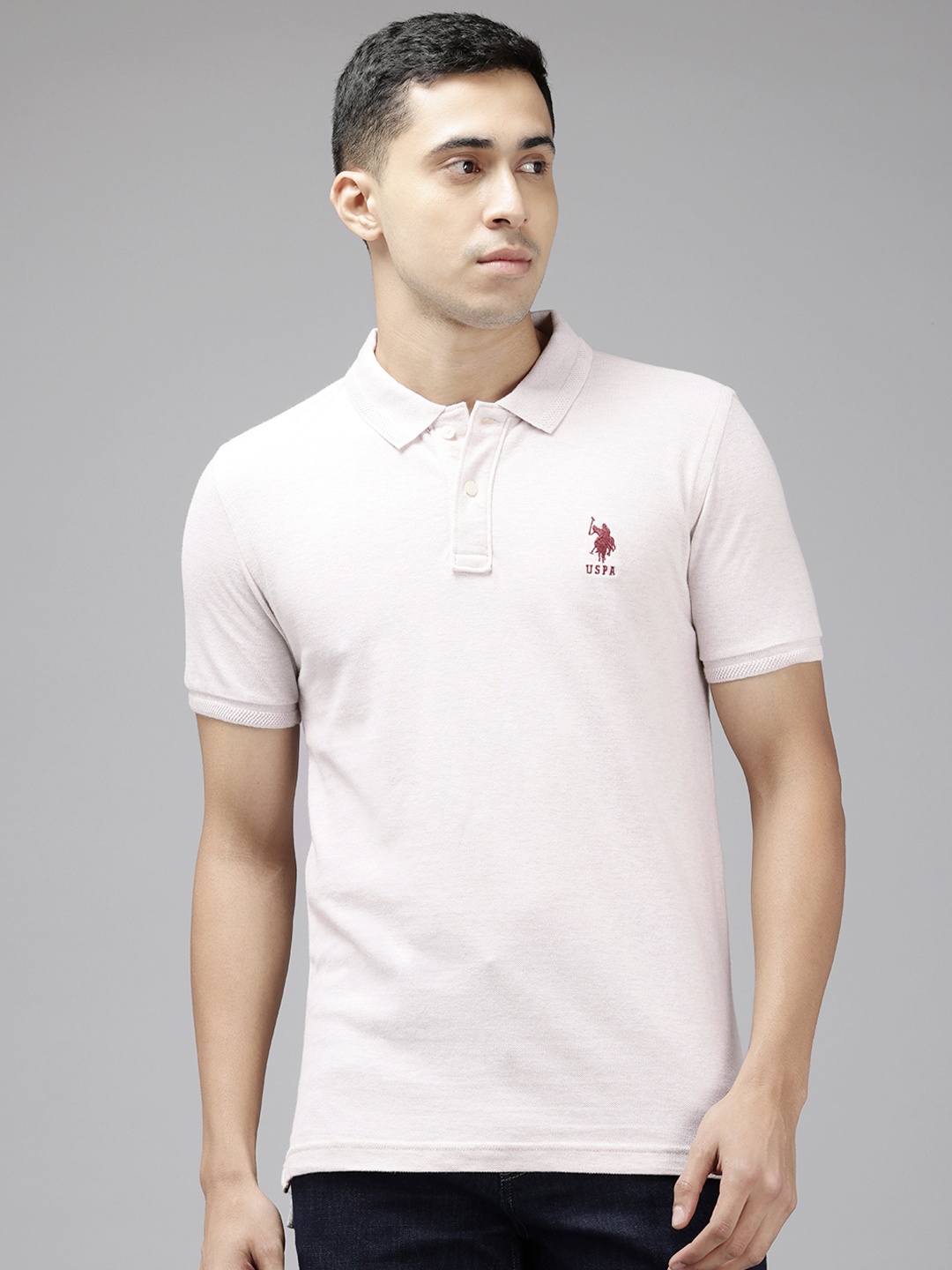 

U.S. Polo Assn. Polo Collar Pure Cotton T-shirt, Off white