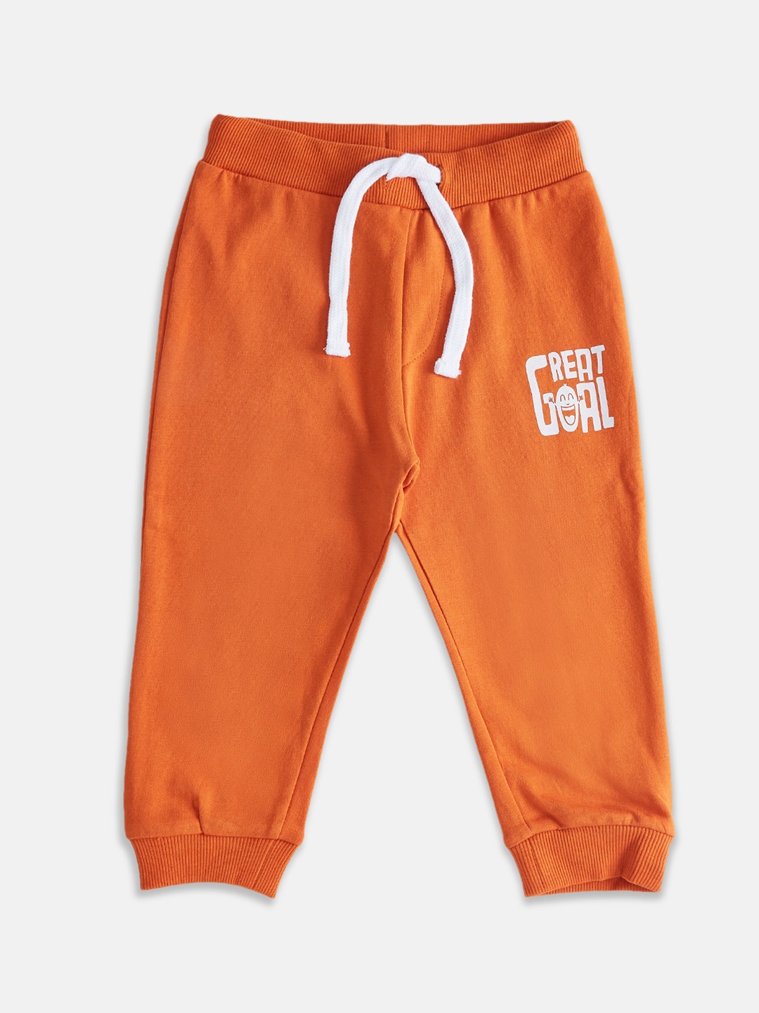 

Pantaloons Baby Boys Orange Solid Pure Cotton Joggers