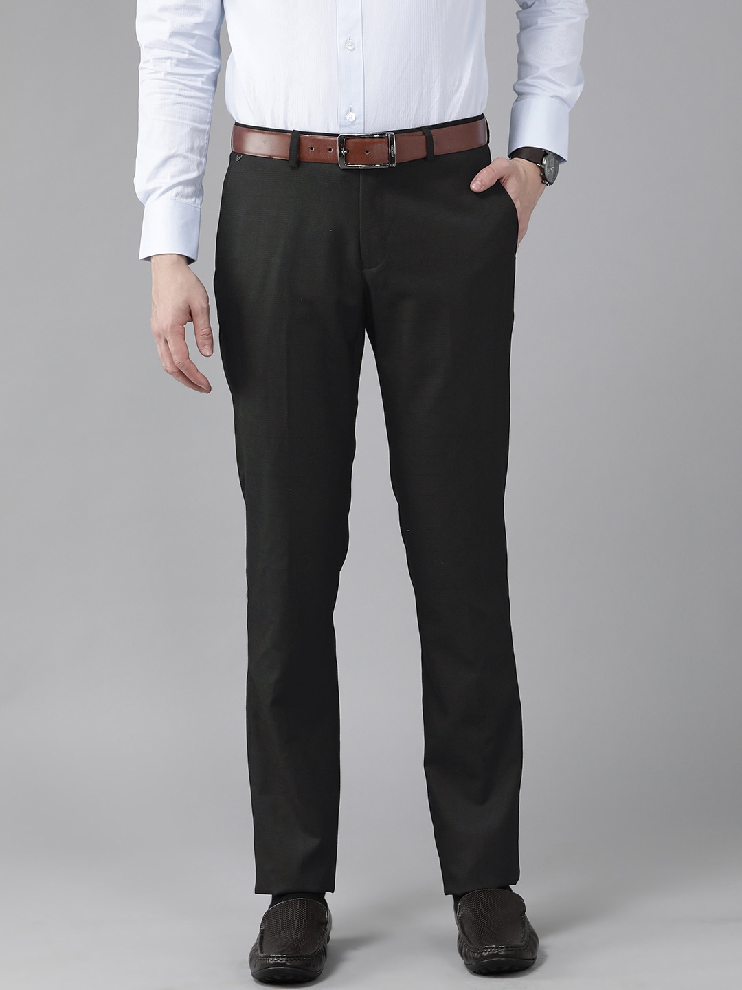 

Blackberrys Men Slim Fit Formal Trousers, Black