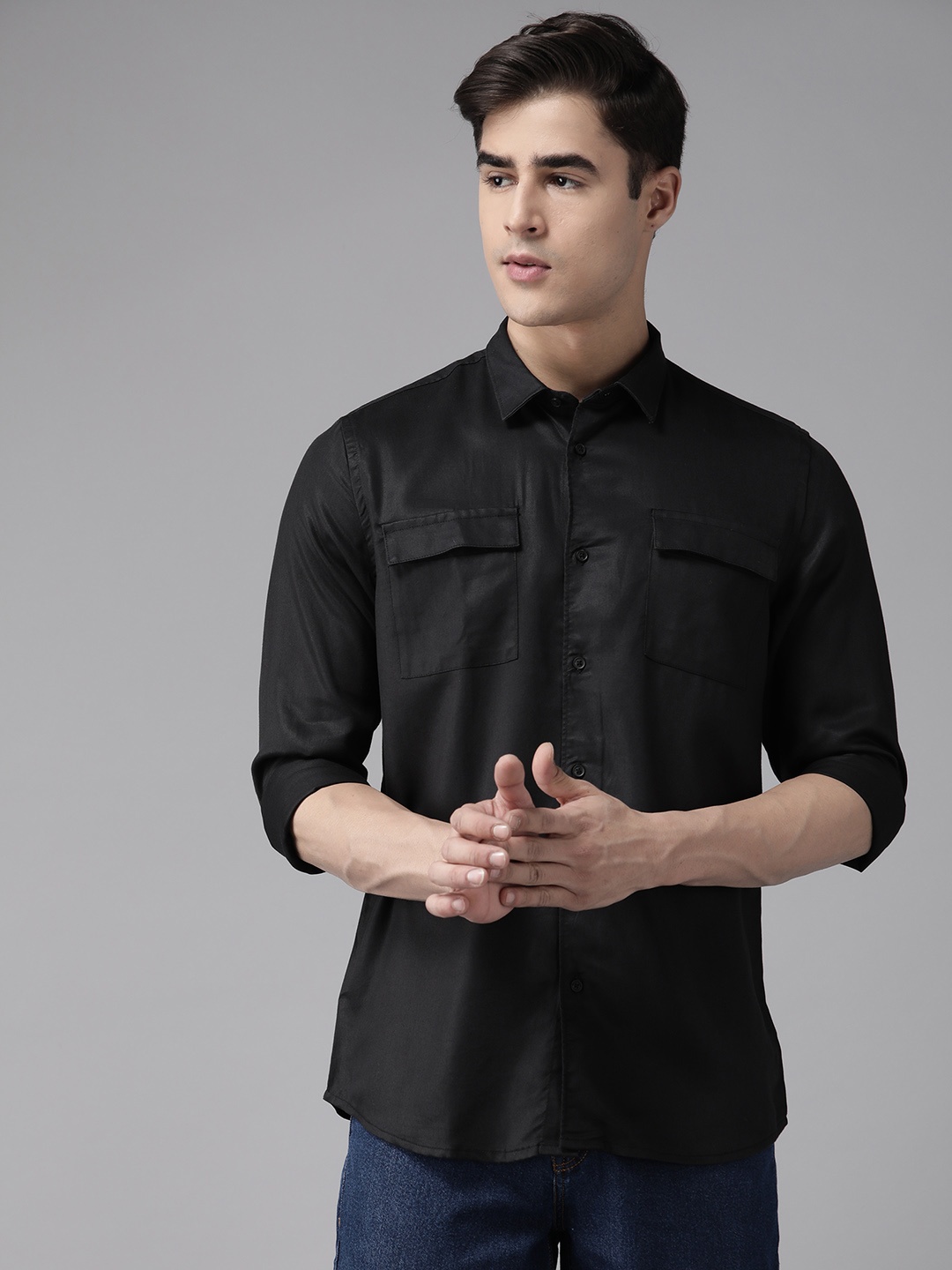

Blackberrys Men Urban Slim Fit Casual Shirt, Black