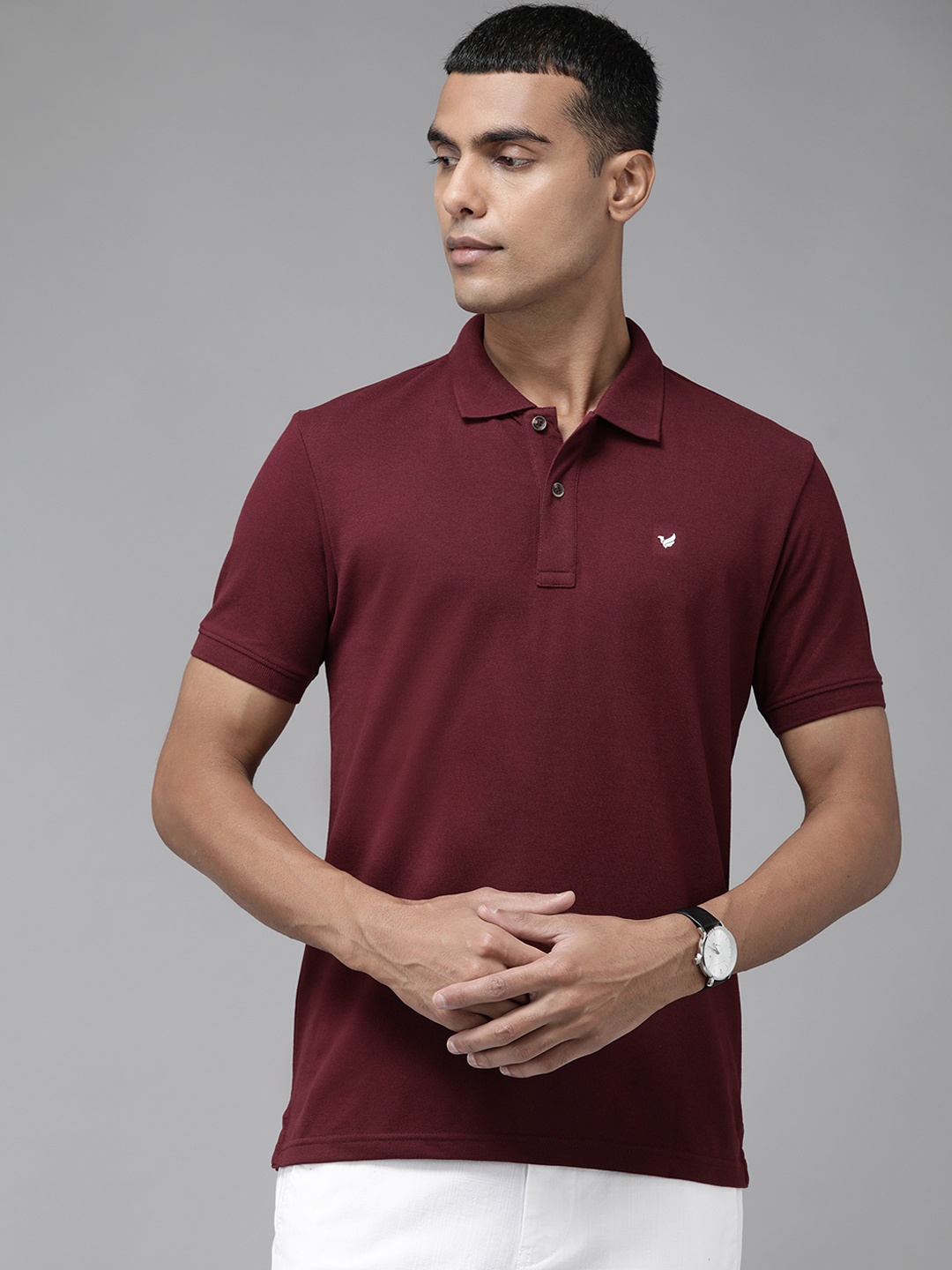 

Blackberrys Men Maroon Polo Collar T-shirt