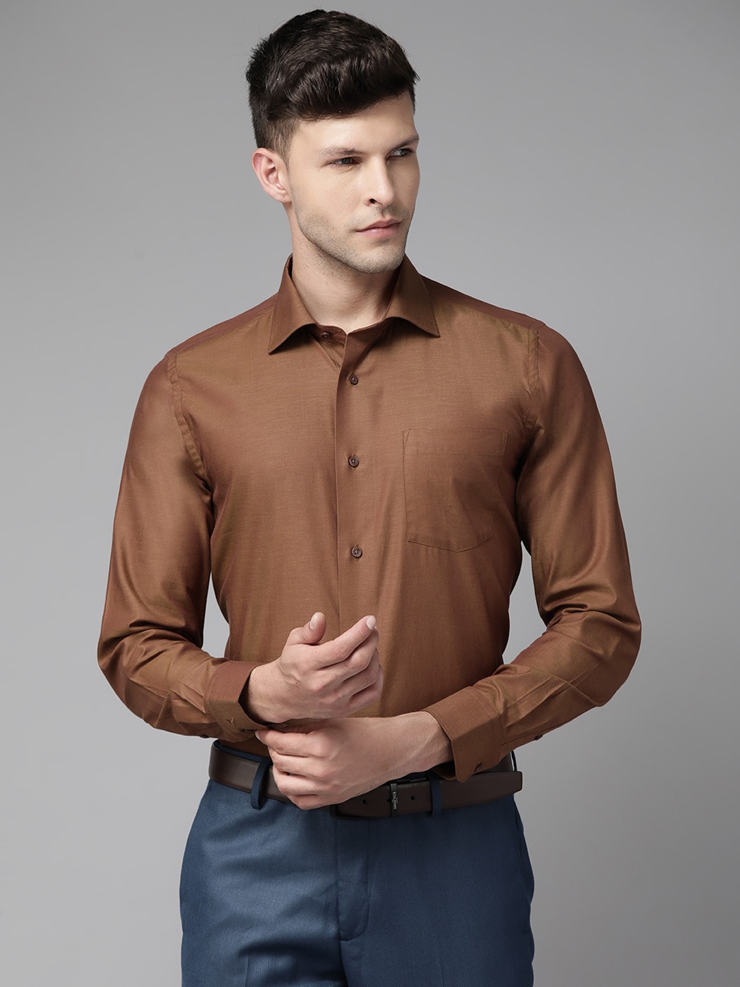 

Blackberrys Men Brown Slim Fit Formal Shirt