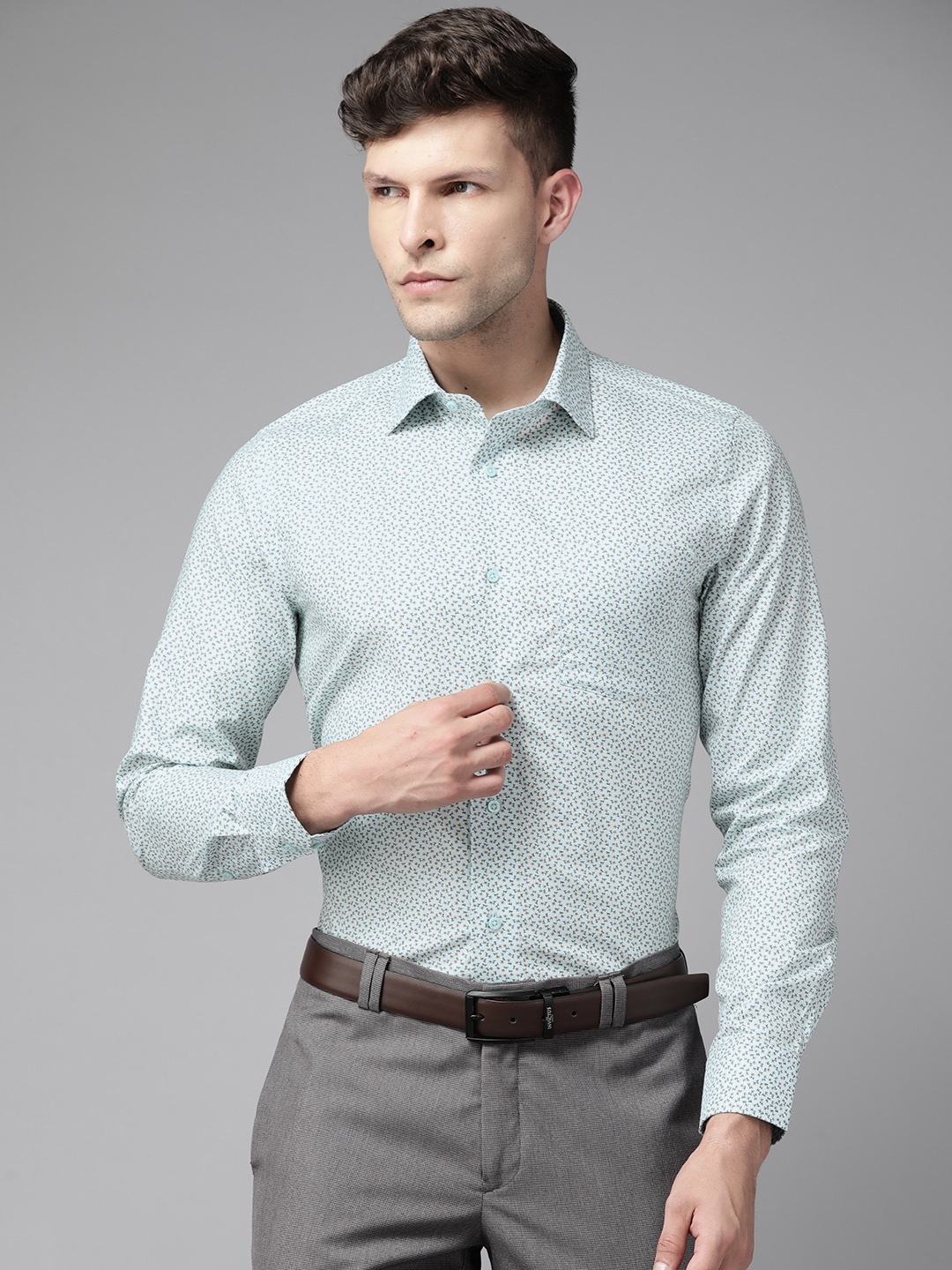 

Blackberrys Men Blue Slim Fit Floral Printed Casual Shirt